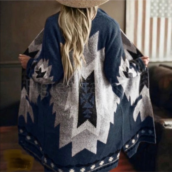 Sweaters - Native Aztec Tribal Western Yellowstone Cardigan